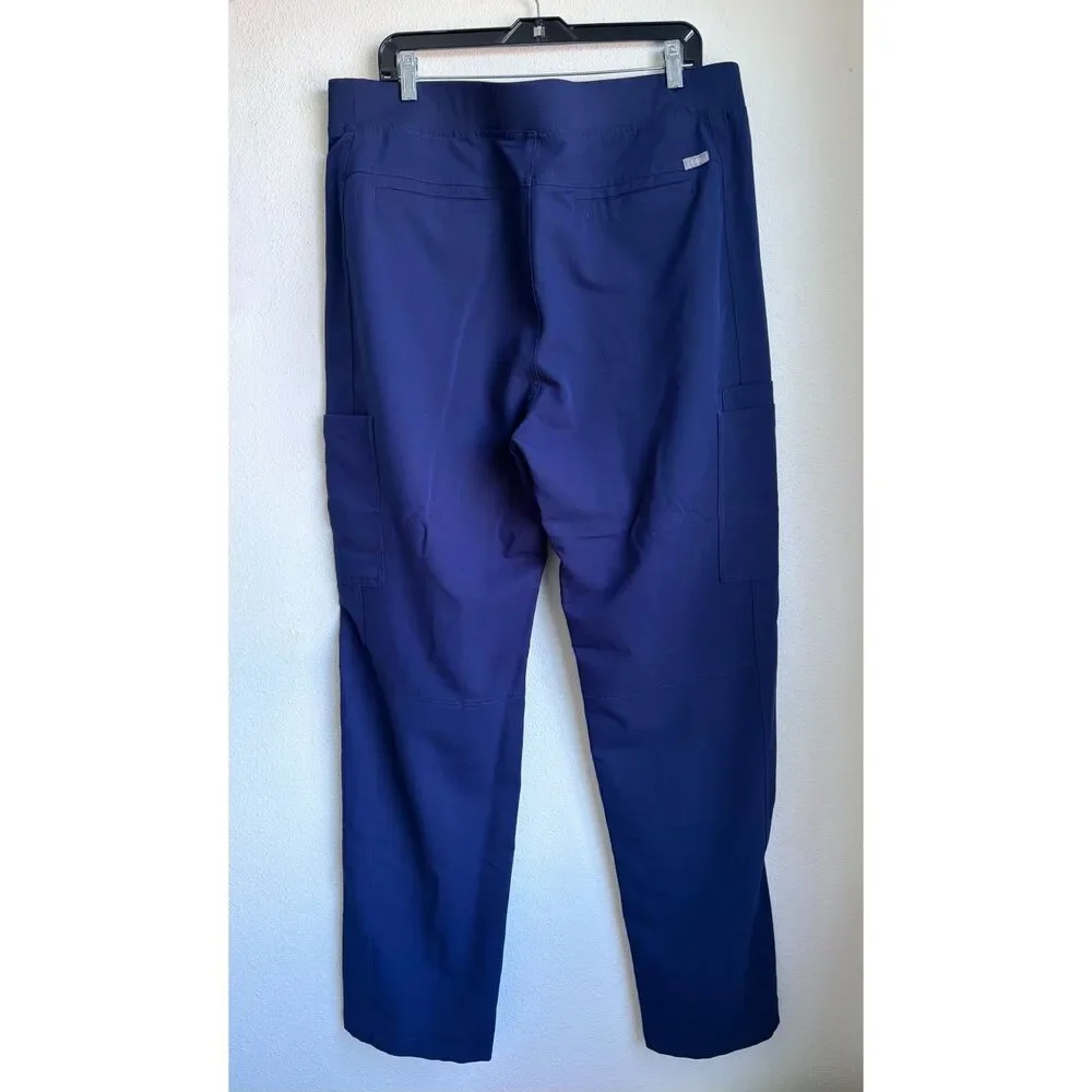 FIGS Navy Blue Axim Cargo Straight Leg 7-Pocket Scrub Pants Mens XXL Tall